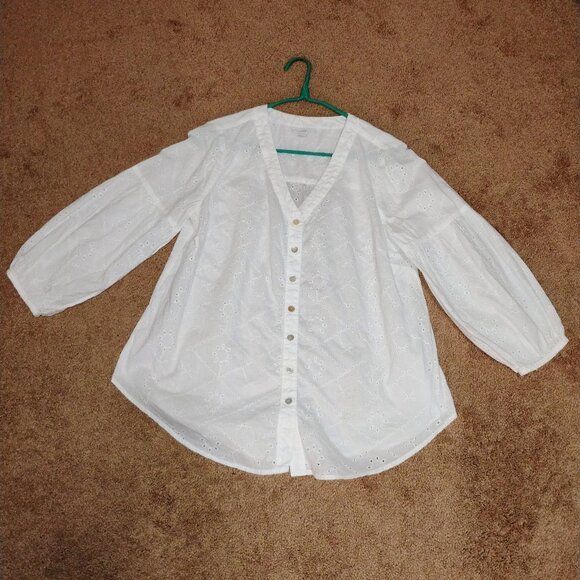 J-Jill White Buton up Blouse xs - Picture 2 of 7